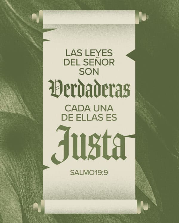 Las leyes del Señor son verdaderas; cada una de ellas es justa. – Salmo 19:9