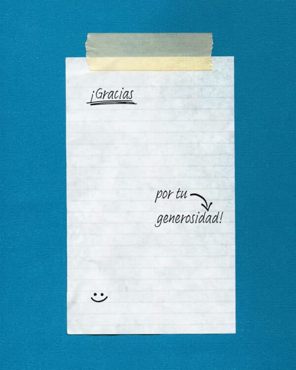¡Gracias por tu generosidad!