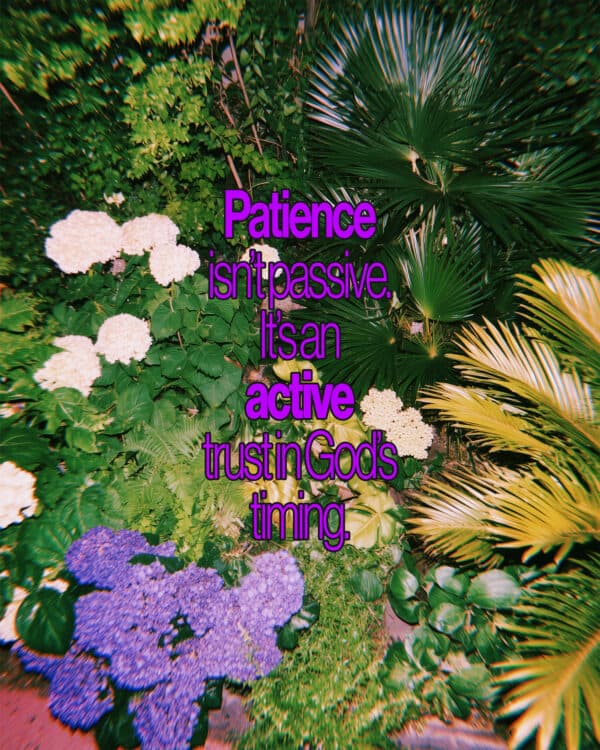 Patience isn’t passive. It’s an active trust in God’s timing.