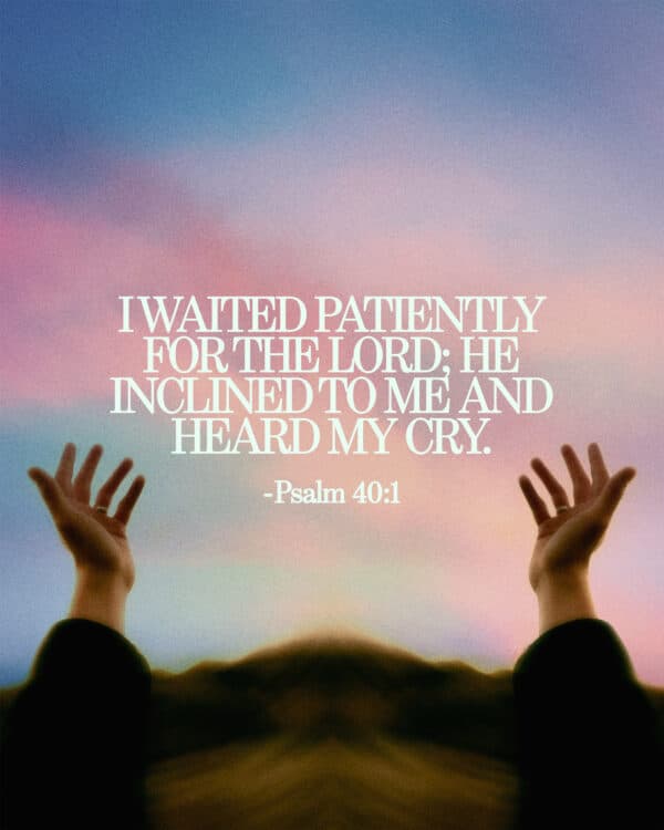 I waited patiently for the LORD; he inclined to me and heard my cry. - Psalm 40:1
