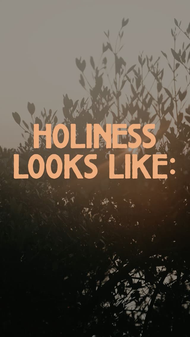 Holiness looks like: