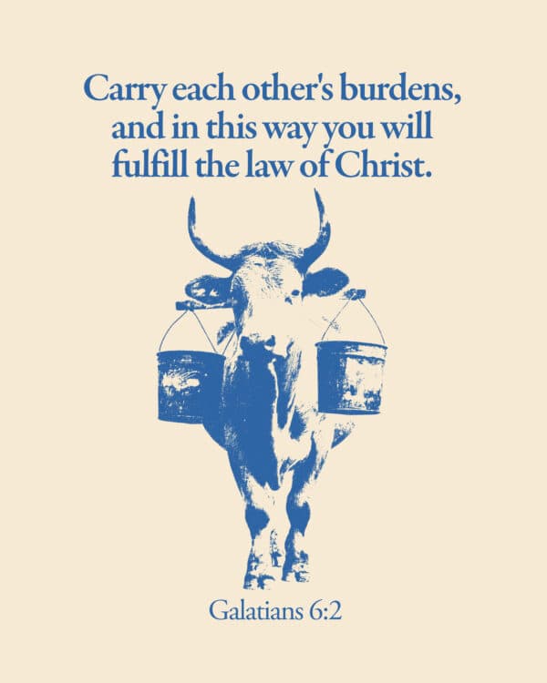 Carry each other's burdens, and in this way you will fulfill the law of Christ. - Galatians 6:2