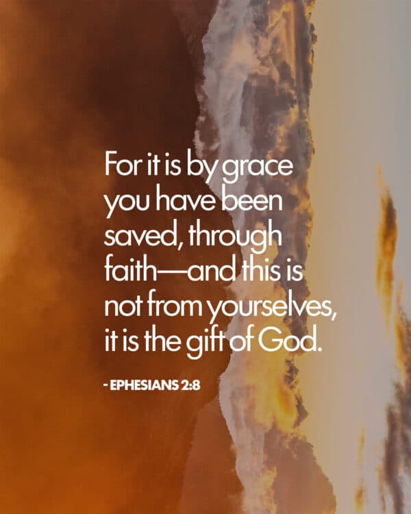 For it is by grace you have been saved, through faith—and this is not from yourselves, it is the gift of God. - Ephesians 2:8