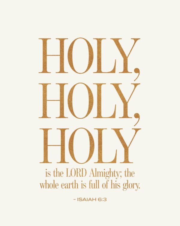 Holy, holy, holy is the LORD Almighty; the whole earth is full of his glory. - Isaiah 6:3