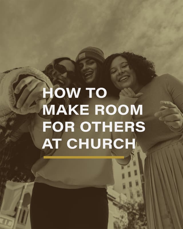 1: How to make room for others at church  2: Notice the unnoticed. Be aware of people standing by themselves.  3: Start a conversation. A simple introduction can go a long way.  4: Think beyond your circle. Community grows when we invite people into it.  5: Act in kindness. People may forget words, but they remember how they felt.