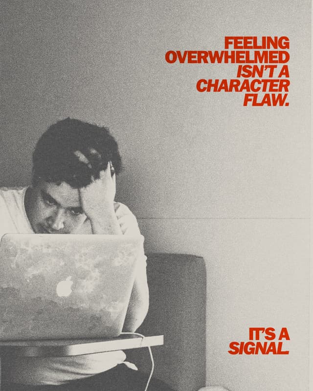 1. Feeling overwhelmed isn’t a character flaw. It’s a signal…  2. We usually just push through. Make another list…apologize for being behind…maybe even blame others…  3. Overwhelm comes from carrying something for too long. But there’s a better way.  4. Moses felt this way. He told God, “I cannot carry all these people alone. It's too heavy for me.” (Numbers 11:14)  5. God came through.  6. Remember: You are allowed to not be okay. You are allowed to need help.  7. Jesus invites us to come to Him when we’re overwhelmed and carrying heavy burdens.