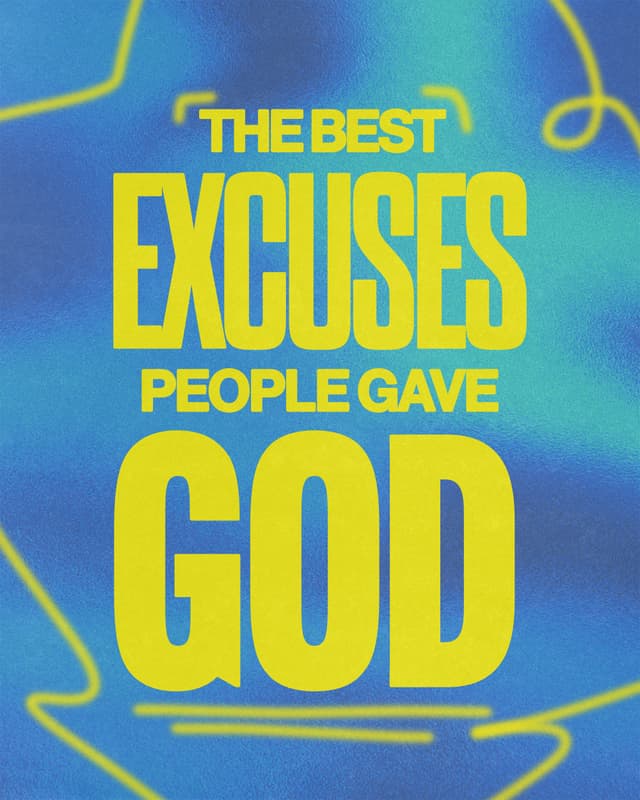 The best excuses people gave God.  1. #5: Gideon. “My clan is the weakest and I am the least of my family.” God still used him to win the battle.  2. #4: Jeremiah. “I don’t know how to speak. I’m only a child.” God still wrote one of the longest books of the Bible through him.  3. #3: Moses. “Who am I that I should go to Pharaoh?” God still delivered Moses’ people through him.  4. #2: Moses (again). “What if they don’t believe me? I’m slow of speech. Please send someone else.”  5. #1: Sarah. Sarah laughed at the promise of God. Still, God gave her a son that became a mighty nation.  6. Our excuses don’t limit God from using us. He has an amazing plan for you regardless.