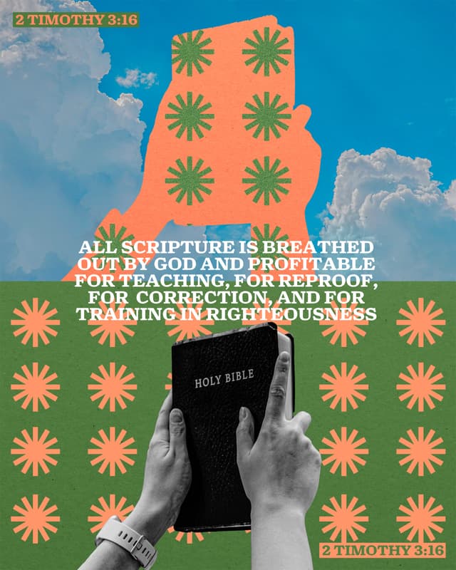 All Scripture is breathed out by God and profitable for teaching, for reproof, for correction, and for training in righteousness - 2 Timothy 3:16