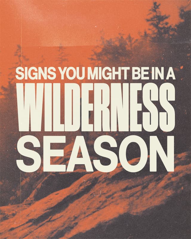 1. Signs you might be in a wilderness season…  2. You're doing everything right and nothing is moving. Praying. Reading. Showing up. And it feels like your prayers are hitting the ceiling and sliding down the wall.  3. You're not angry at God exactly. Just...confused. The silence isn't hostile. It's just very, very quiet.  4. The things that used to fill you up aren't filling you up the same way right now. Worship feels flat. Scripture feels familiar but distant. You're going through the motions and you know it.  5. You keep waiting for the thing that's supposed to happen next. And it keeps not happening. And you're running out of ways to be okay with that.  6. You're tired in a way that sleep doesn't fix. Not physically exhausted. Soul tired.  7. Here’s the thing: The wilderness is where God does some of his most important work. Israel. Moses. David. Jesus. All of them spent time there. None of them stayed forever.  8. The wilderness has an exit. You are not lost. You are in process. And the God who led you in is the same God who leads you out.