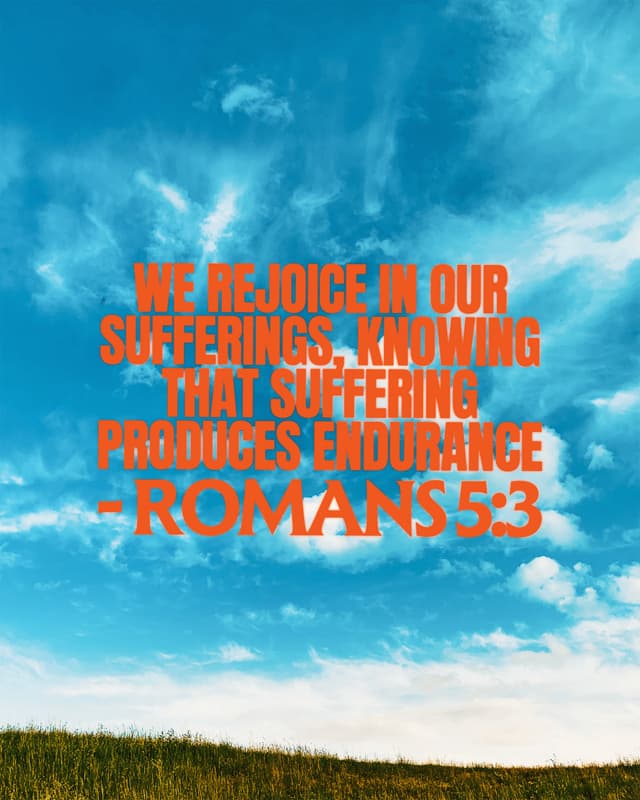 We rejoice in our sufferings, knowing that suffering produces endurance. - Romans 5:3