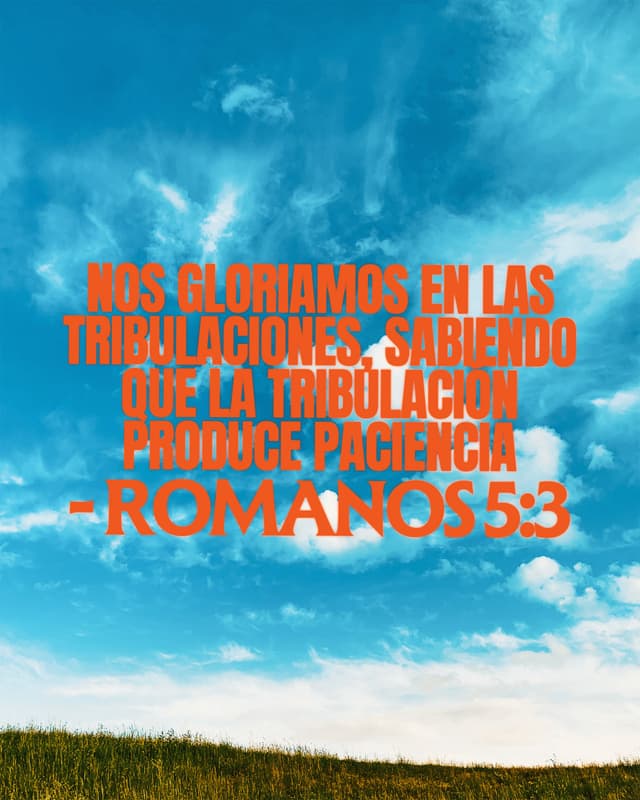 Nos gloriamos en las tribulaciones, sabiendo que la tribulación produce paciencia - Romanos 5:3