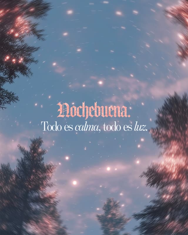 Nochebuena. Todo en calma, todo brilla.
