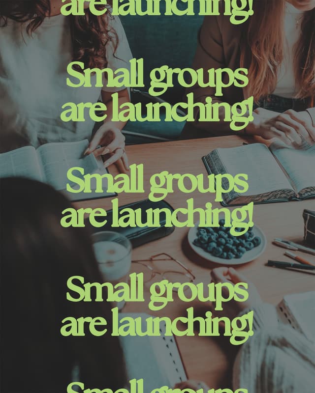 Small groups are launching!