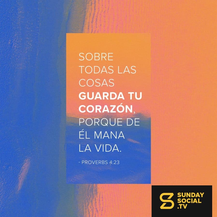 Sobre todas las cosas guarda tu corazón, porque de él mana la vida. - Proverbios 4:23