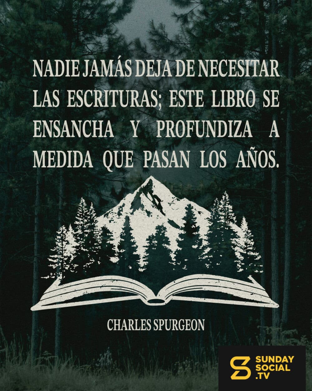 Nadie jamás deja de necesitar las Escrituras; este libro se ensancha y profundiza a medida que pasan los años. – Charles Spurgeon